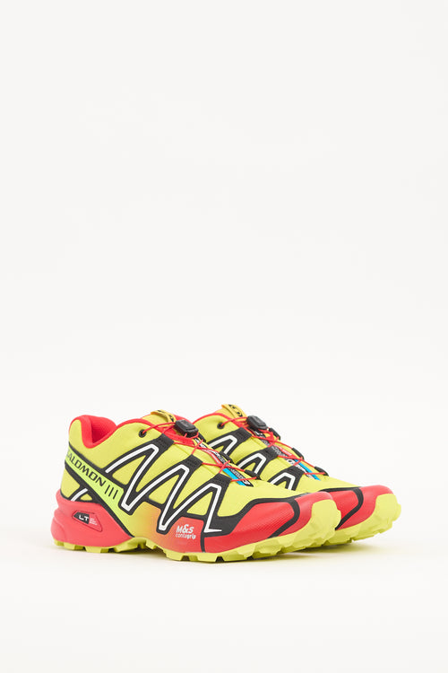 Salomon Yellow & Red Speedcross 3 Sneaker