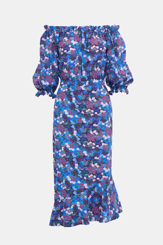 Saloni Floral Grace Off Shoulder Dress