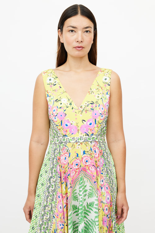 Saloni Multicolor Silk Print Dress