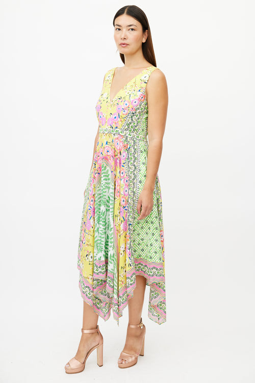 Saloni Multicolor Silk Print Dress