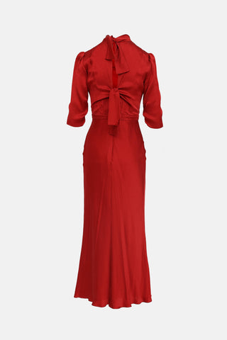 SaloniSilk Tie Back Maxi Dress