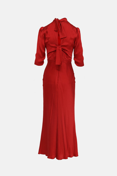 SaloniSilk Tie Back Maxi Dress