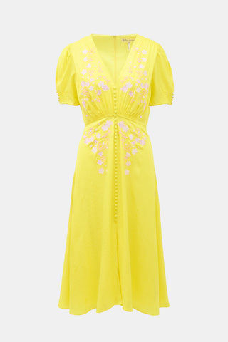 Saloni Silk Dotty Lea Dress