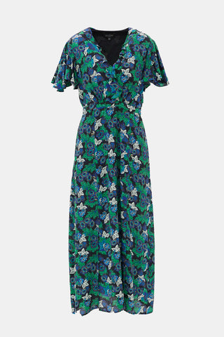 Saloni Silk Floral Josee Dress
