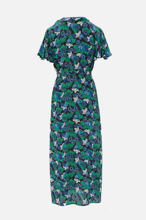 Saloni Silk Floral Josee Dress