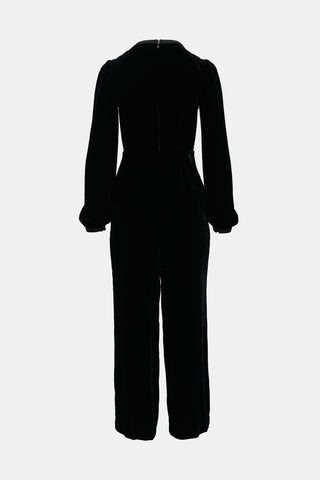 Saloni Velvet Camille Embellished Jumpsuit