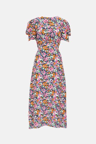 SaloniSilk Floral Maxi Dress