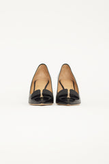 Salvatore Ferragamo Black Leather Bow Pump
