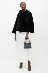 Ferragamo Black & Gold Iconic Patent Leather Bag