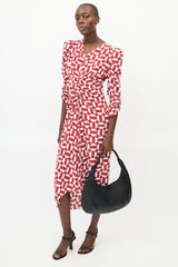 Salvatore Ferragamo Black & Red Circular Leather Bag