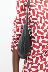 Salvatore Ferragamo Black & Red Circular Leather Bag