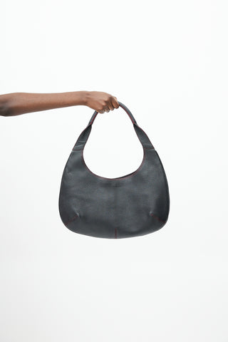Salvatore Ferragamo Black & Red Circular Leather Bag
