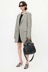 Salvatore Ferragamo Black & Silver Gancini Shoulder Bag