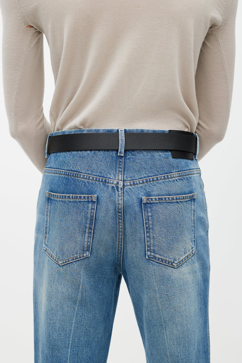 Ferragamo Black & Brown Gancini Reversible Leather Belt