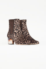 Ferragamo Beige & Brown Textured Ankle Boot
