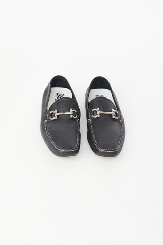 Salvatore Ferragamo Black Contrast Stitch Driving Loafer