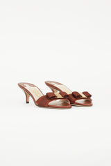 Salvatore Ferragamo Brown Vara Bow Heeled Mule