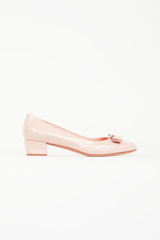 Salvatore Ferragamo Pink Patent MyVara Bow Heel