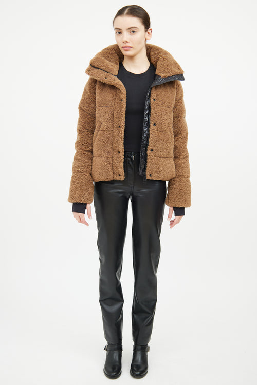 Sam New York Brown Sherpa Hood Jacket