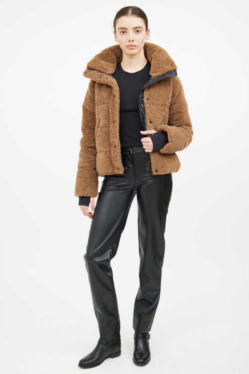 Sam New York Brown Sherpa Hood Jacket