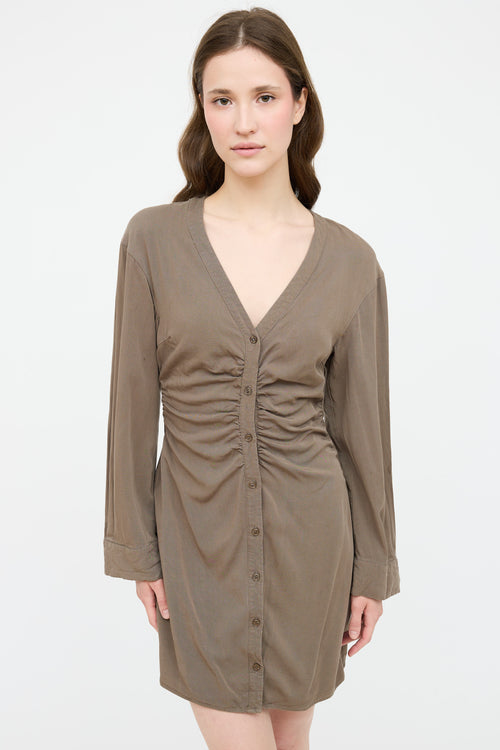 Samsøe Samsøe Ruched Button Up Dress
