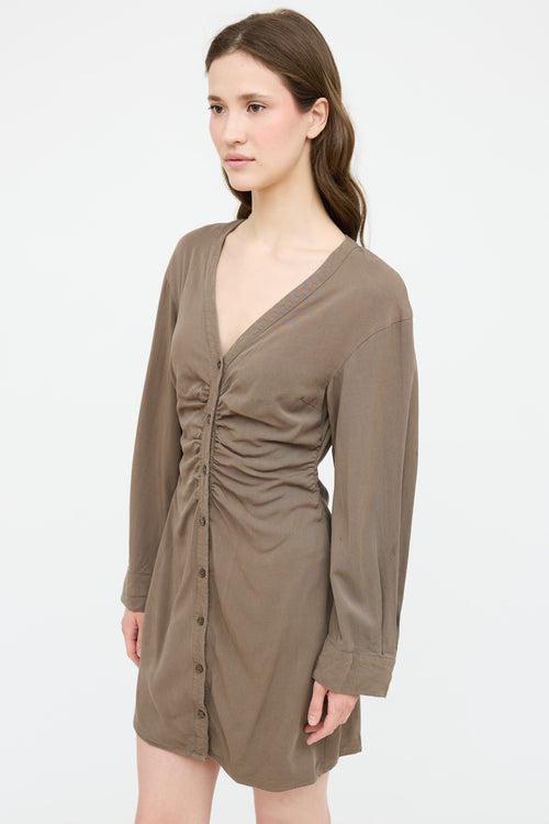 Samsøe Samsøe Ruched Button Up Dress