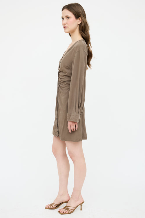 Samsøe Samsøe Ruched Button Up Dress