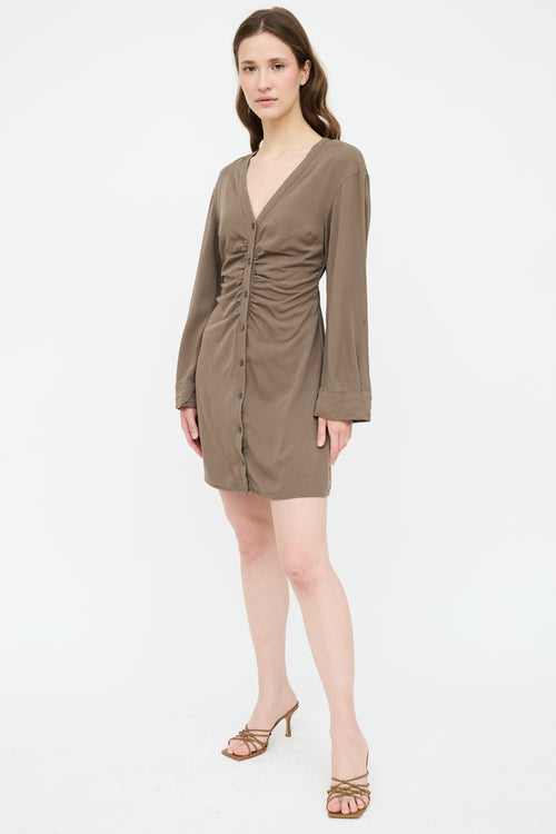 Samsøe Samsøe Ruched Button Up Dress