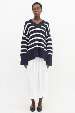 Samsøe Samsøe Raili Stripe V-Neck Sweater