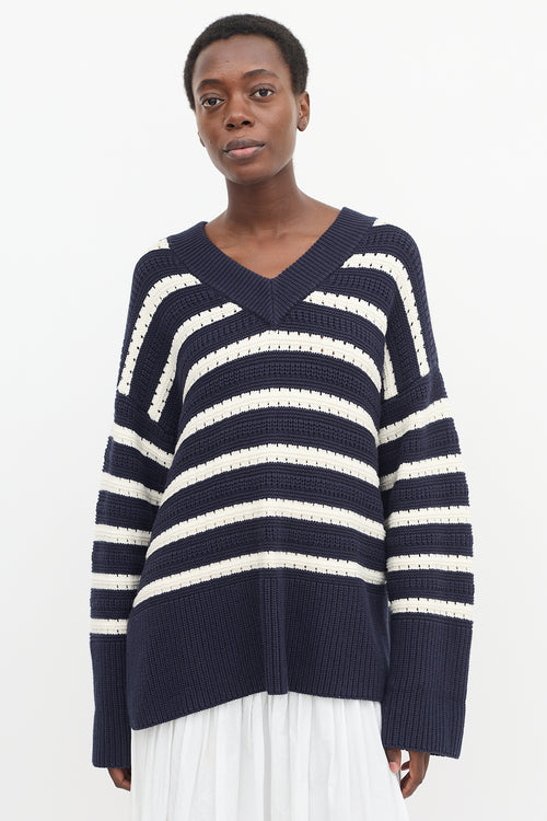 Samsøe Samsøe Raili Stripe V-Neck Sweater
