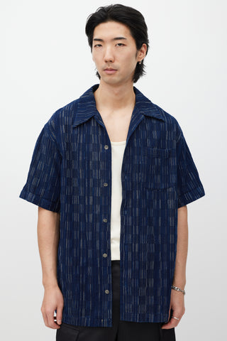 Samurai Jeans Blue & White Woven Denim Shirt