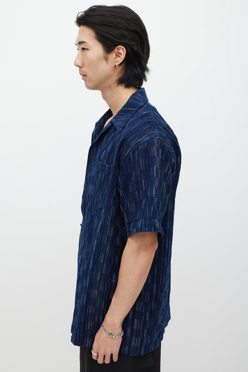 Samurai Jeans Blue & White Woven Denim Shirt