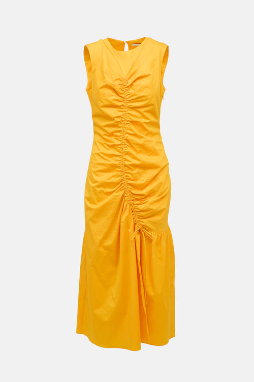 Sandro // Asymmetrical Ruched Dress – VSP Consignment
