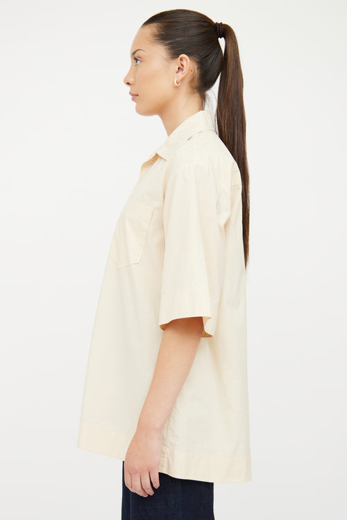 Sandro Yellow Cotton Button Front Shirt