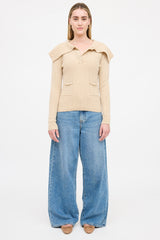 Sandro Wool Cable Knit Sweater