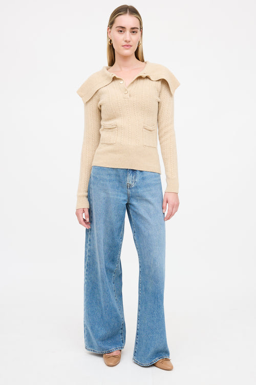 Sandro Wool Cable Knit Sweater