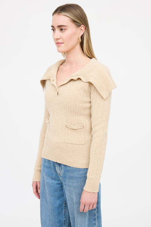 Sandro Wool Cable Knit Sweater