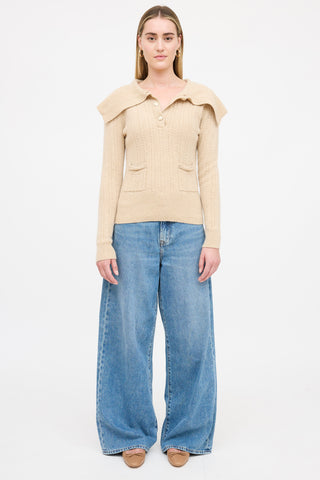 Sandro Wool Cable Knit Sweater