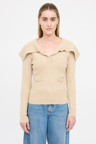 Sandro Wool Cable Knit Sweater