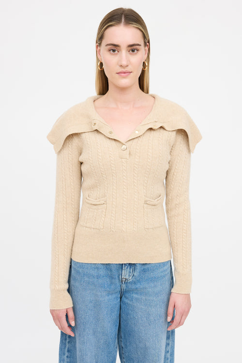 Sandro Wool Cable Knit Sweater