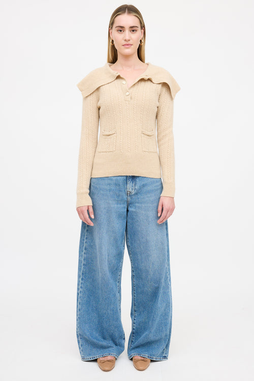 Sandro Wool Cable Knit Sweater