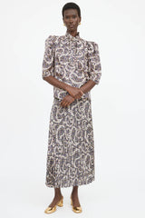 Sandro Satin Floral Co-Ord Set