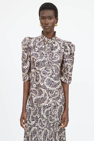 Sandro Satin Floral Co-Ord Set
