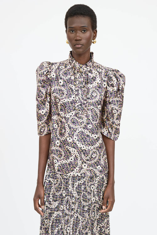 Sandro Satin Floral Co-Ord Set