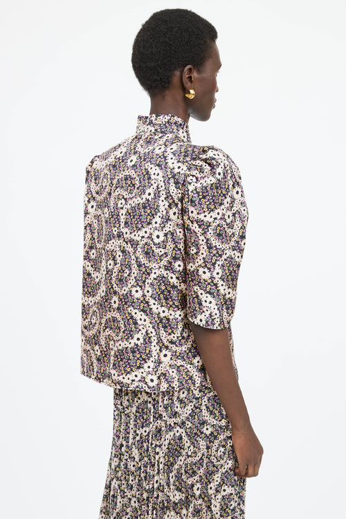 Sandro Satin Floral Co-Ord Set