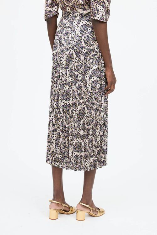 Sandro Satin Floral Co-Ord Set