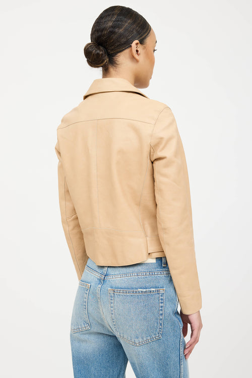 Sandro Belted Leather Rider Jacket