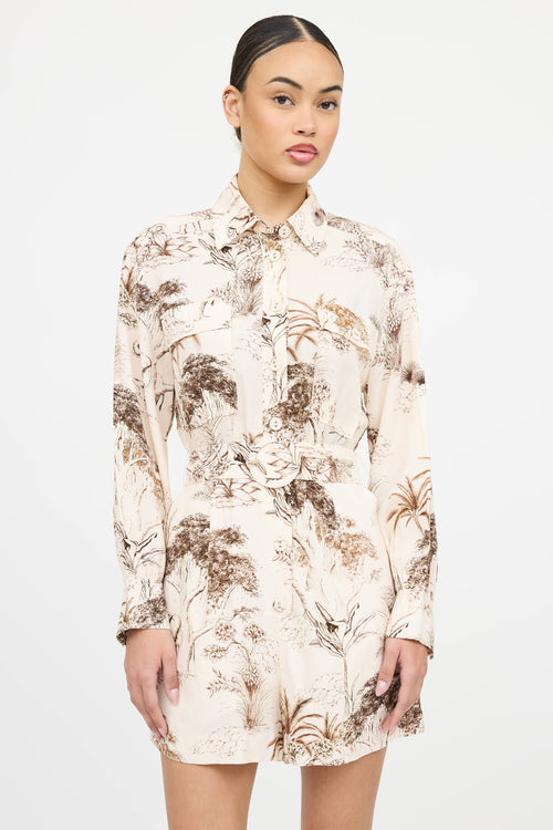 Sandro Belted Floral Romper