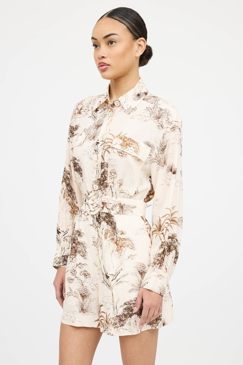 Sandro Belted Floral Romper