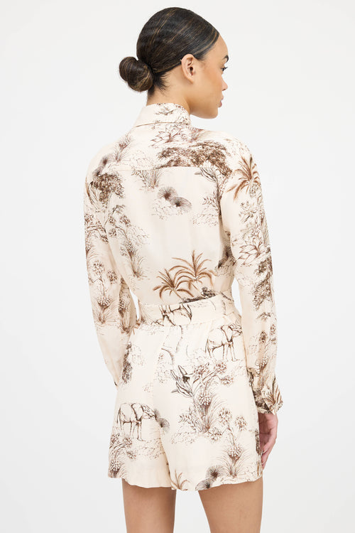 Sandro Belted Floral Romper